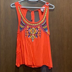 Sleeveless orange/red Love on a Hanger top